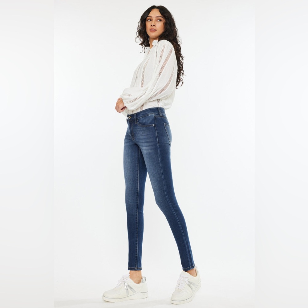 KanCan Dark Blue Women's Skinny Jeans - Picture 3 of 8